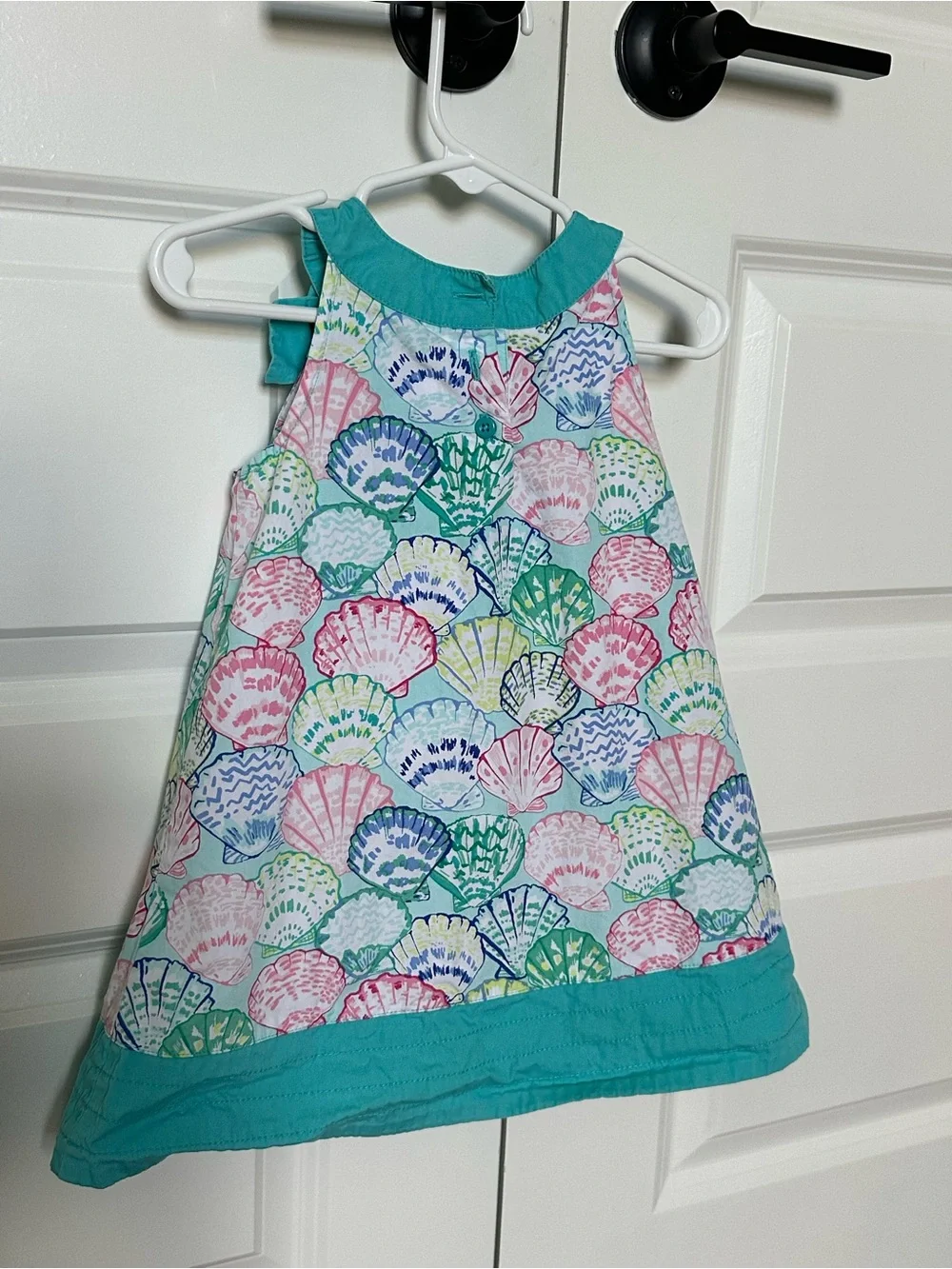 Gymboree Teal Trim Multicolor Shell-Print Dress